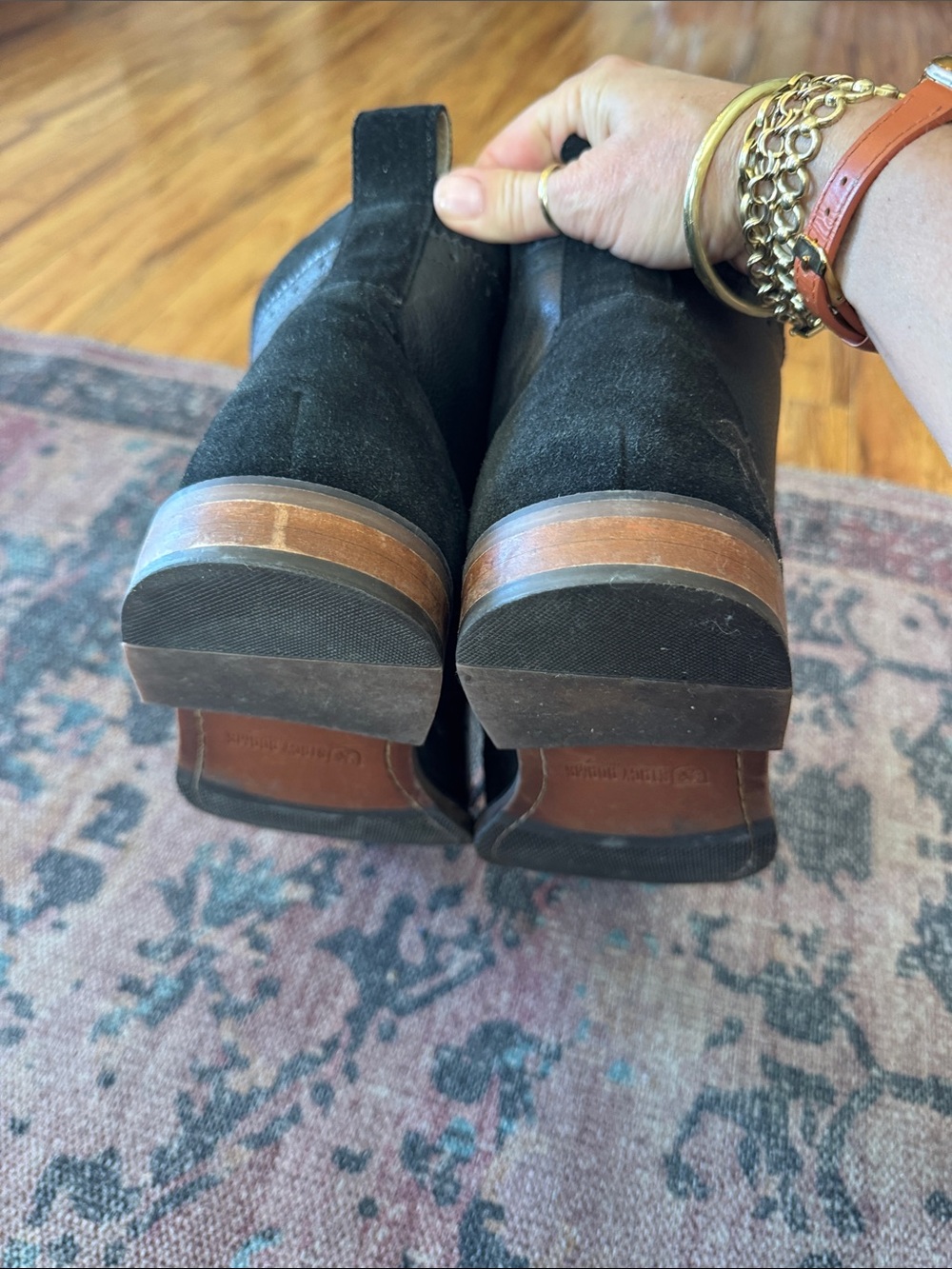 Stacy Adams Black Leather Wingtip Chukka Boots - Picture 5 of 10